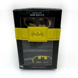Batman DC Comics Crew Socks Mens Womens 3 Pairs Gift Set Fun Movie Film Cartoon